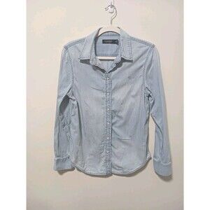Ralph Lauren LRL Womens Blue Denim Button Down Shirt Long Sleeve Size M